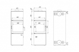 Печь DEFRO HOME QUADROOM, 9,6 кВт, белая сталь