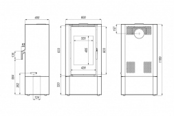 Печь DEFRO HOME SOLUM LOG, 9кВт, белая сталь