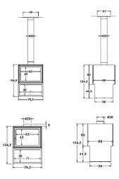 Камин 80-60/2 Loft - Don-Bar