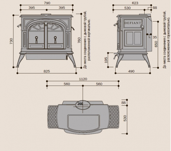 Печь Defiant Vermont Castings 