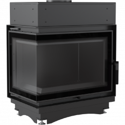 Топка с водяным контуром Maja/PW/BL/12/BS/W/DECO, Г - образное стекло слева, змеевик