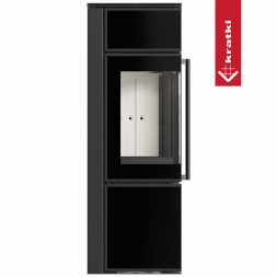 Печь Kratki Pro TORA/S 8 кВт, чёрное стекло (TORA/S, чёрное стекло, белая футеровка, с доводчиком)