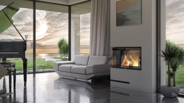 Топка DEFRO HOME INTRA SLIM SM BL, 6 кВт, 667/465/337мм, угловое стекло слева