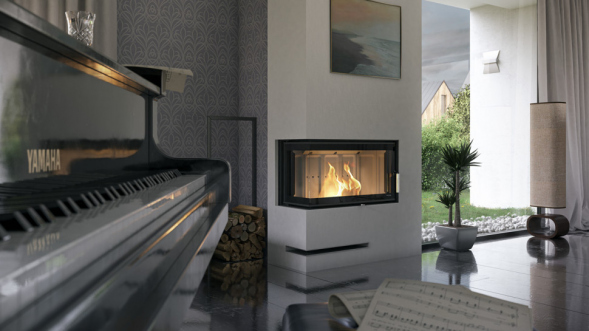 Топка DEFRO HOME INTRA SLIM SM BL, 6 кВт, 667/465/337мм, угловое стекло слева