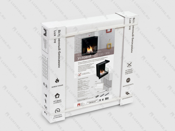 Встроенный биокамин Lux Fire Угловой 490 S (правый угол)